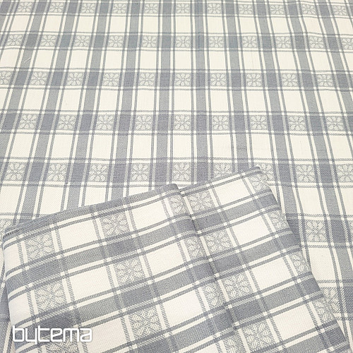 Boîte de serviettes en coton égyptien avec motif floral gris clair