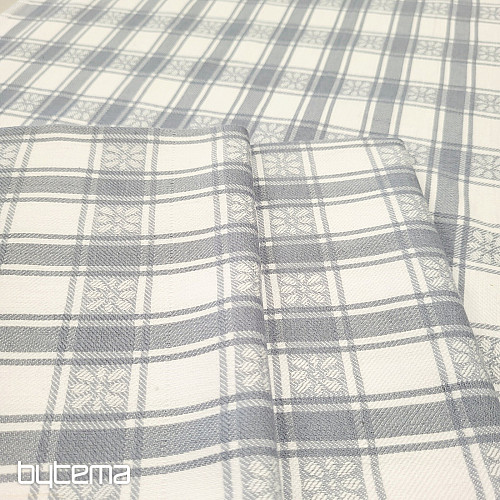 Boîte de serviettes en coton égyptien avec motif floral gris clair