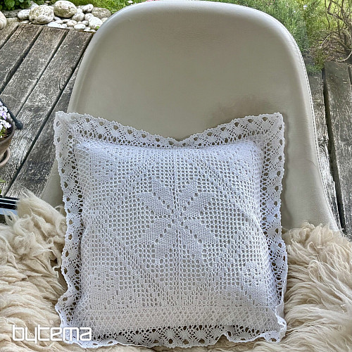 Housse décorative en dentelle FLEUR beige