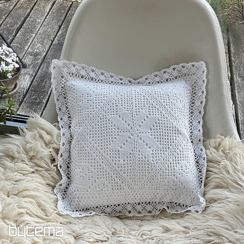 Housse décorative en dentelle FLEUR beige