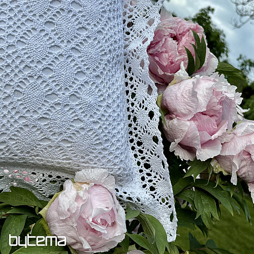 Couverture décorative en dentelle à fleurs, petites fleurs blanches