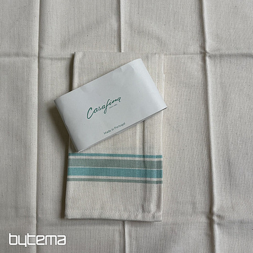 Serviettes à rayures françaises turquoise 70x50 cm (lot de 2)
