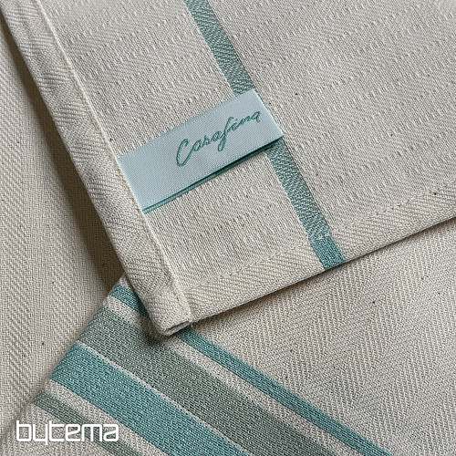 Serviettes à rayures françaises turquoise 70x50 cm (lot de 2)