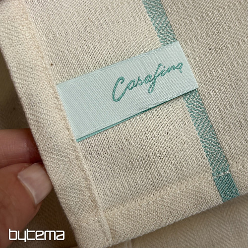 Serviettes à rayures françaises turquoise 70x50 cm (lot de 2)