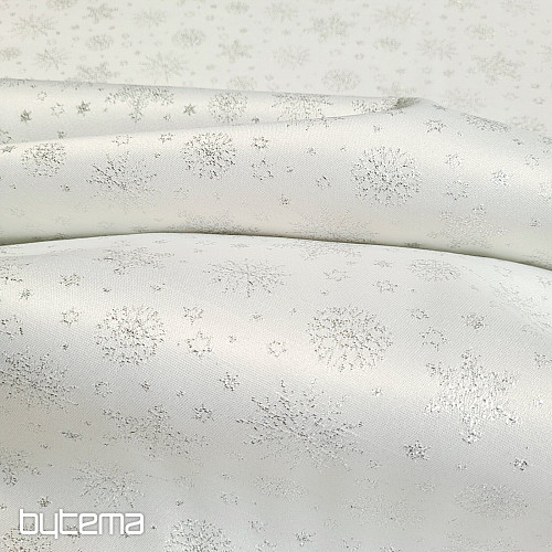Tissu décoratif Téflon FLAKES COPO LUREX argent