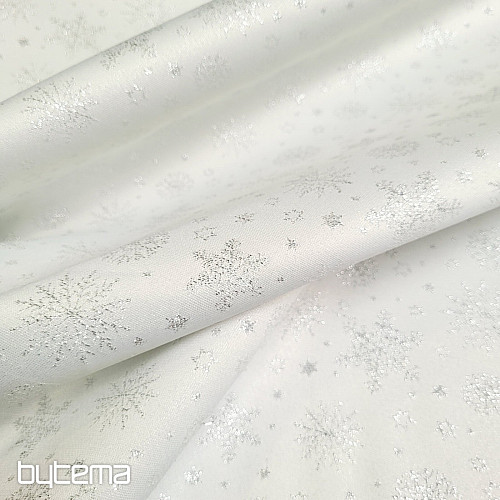 Tissu décoratif Téflon FLAKES COPO LUREX argent