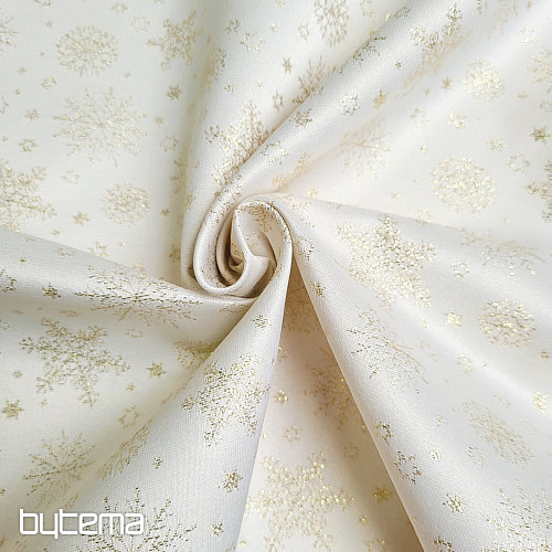 Tissu décoratif Téflon FLAKES COPO LUREX doré
