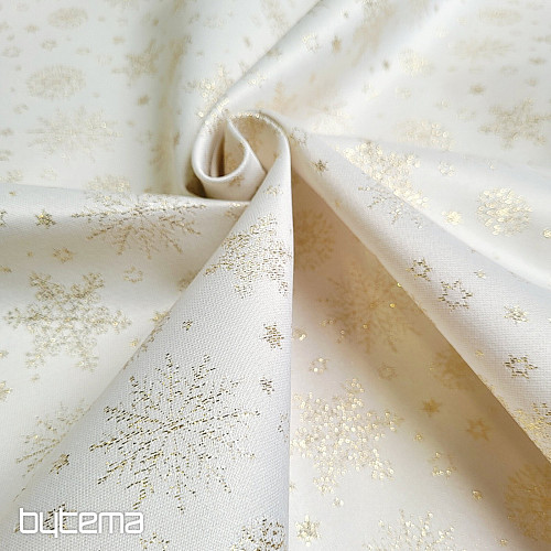 Tissu décoratif Téflon FLAKES COPO LUREX doré