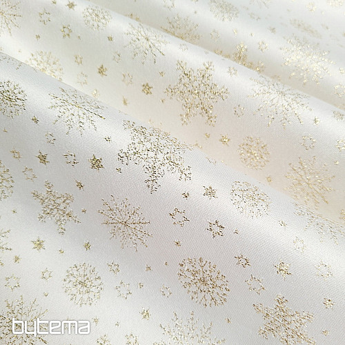 Tissu décoratif Téflon FLAKES COPO LUREX doré