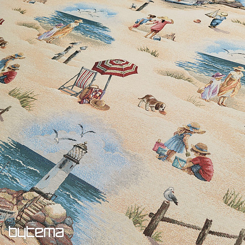 Tissu de tapisserie ENFANTS SUR LA PLAGE