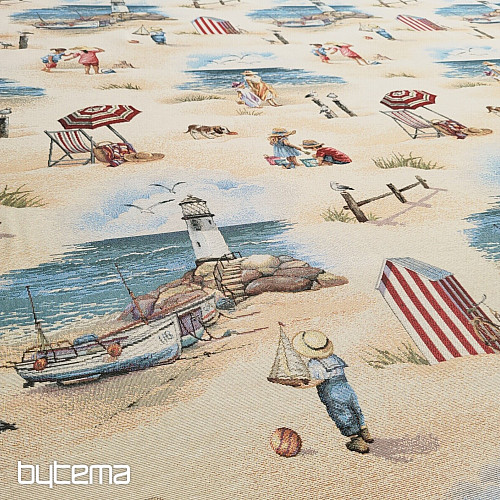 Tissu de tapisserie ENFANTS SUR LA PLAGE