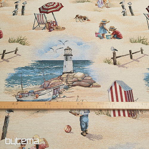 Tissu de tapisserie ENFANTS SUR LA PLAGE
