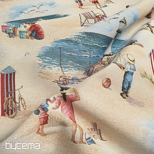 Tissu de tapisserie ENFANTS SUR LA PLAGE