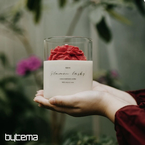Bougie parfumée aux fleurs FLAME OF LOVE avec couvercle