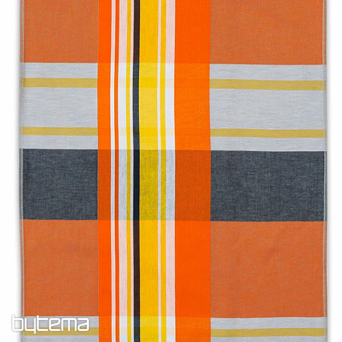 Torchons jacquard gris-orange