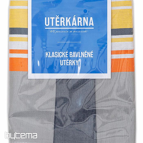 Torchons jacquard gris-orange