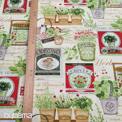 Tissu décoratif BOTANIK terre cuite