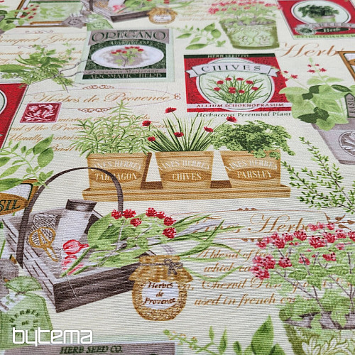 Tissu décoratif BOTANIK terre cuite