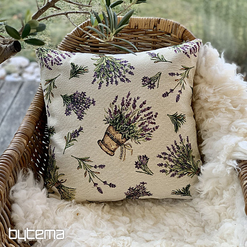 Housse de coussin tapisserie FLEUR DE LAVANDE