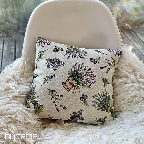 Housse de coussin tapisserie FLEUR DE LAVANDE