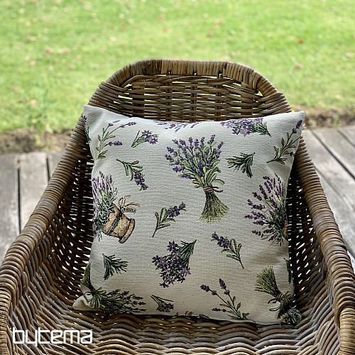 Housse de coussin tapisserie FLEUR DE LAVANDE