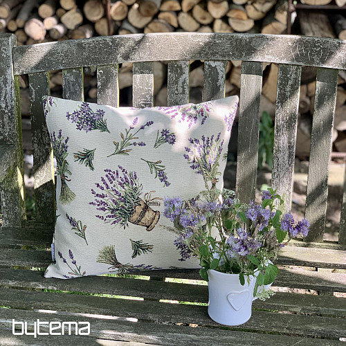 Housse de coussin tapisserie FLEUR DE LAVANDE