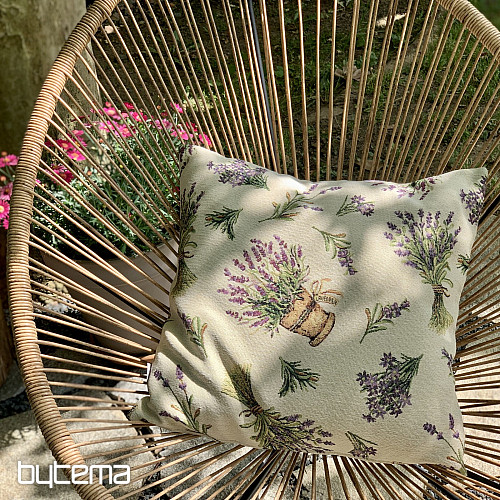 Housse de coussin tapisserie FLEUR DE LAVANDE