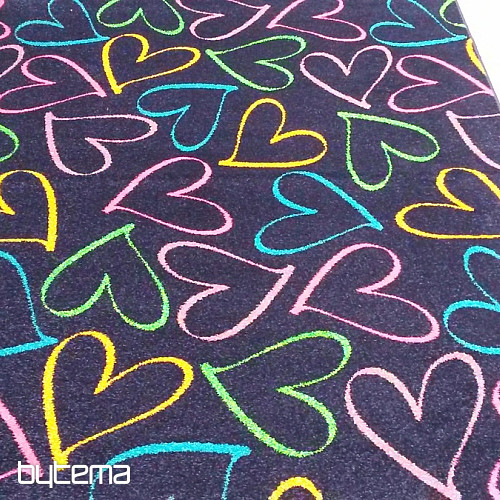 Tapis enfant cercle COEURS