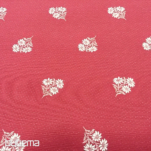 Tissu décoratif COEUR FLEUR I combinaison jacquard
