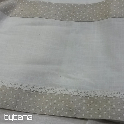 Rideau beige à pois