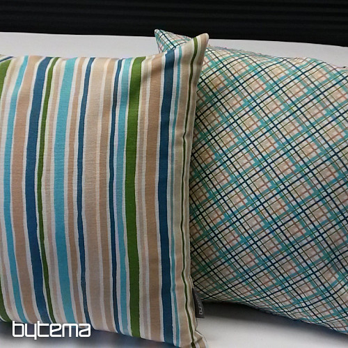 Housse de coussin déco EUGEN marron turquoise