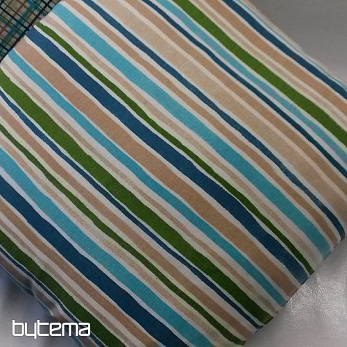 Housse de coussin déco EUGEN STRIP marron turquoise