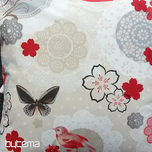 Housse de coussin déco FLOW ROUGE