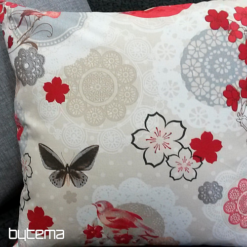 Housse de coussin déco FLOW ROUGE