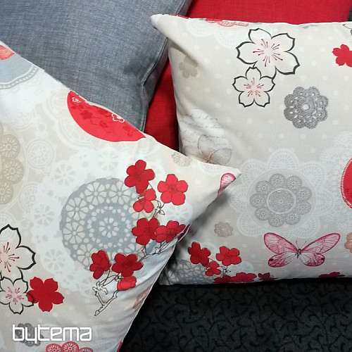 Housse de coussin déco FLOW ROUGE