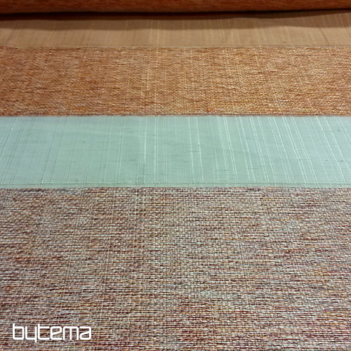 Tissu déco RAYURES orange-rouge
