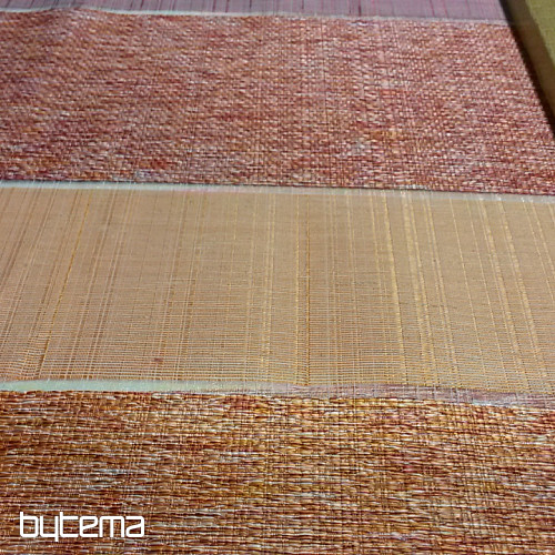 Tissu déco RAYURES orange-rouge