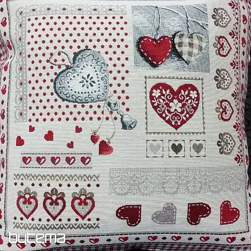 Housse de coussin tapisserie SRDCE NATUR