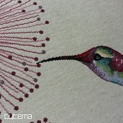Housse de coussin tapisserie COLIBRI FLEUR VIOLET