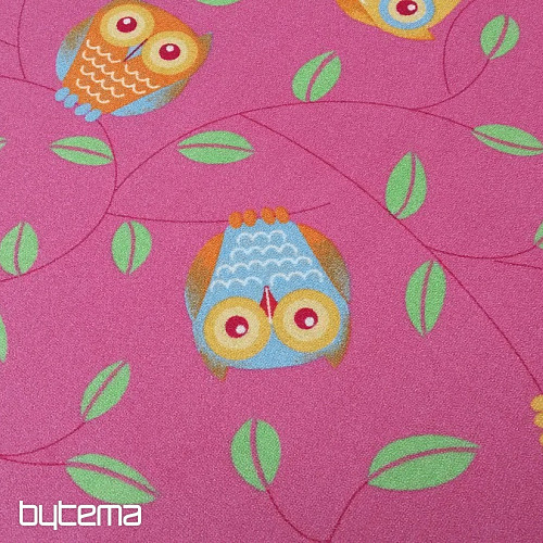 Tapis fille OWLS - Happy hibou rose
