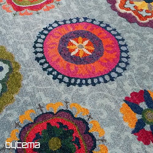Tapis en pièces MANDALY gris-bleu