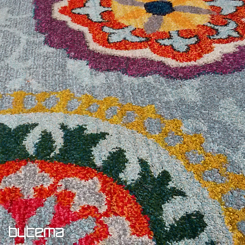 Tapis en pièces MANDALY gris-bleu