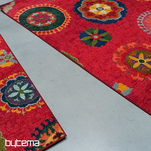 Tapis en pièces MANDALA rouge
