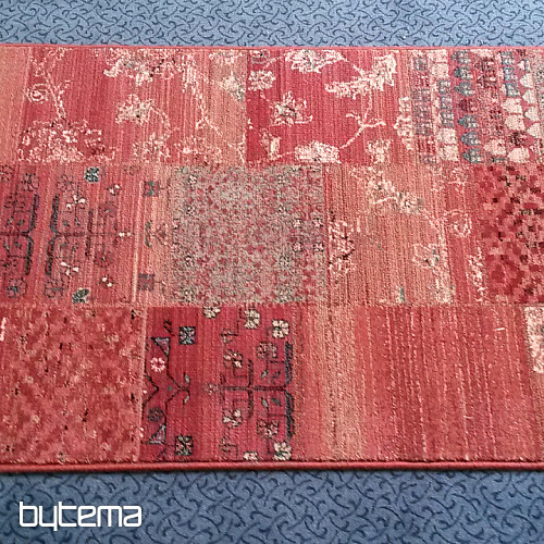 Luxueux tapis de couloir en laine ROYAL PATCHWORK rouge