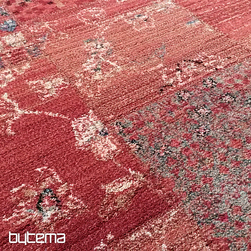 Luxueux tapis de couloir en laine ROYAL PATCHWORK rouge