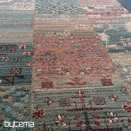 Tapis de couloir luxueux en laine ROYAL PATCHWORK vert