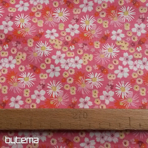 Tissu déco ZINIA fleurs roses