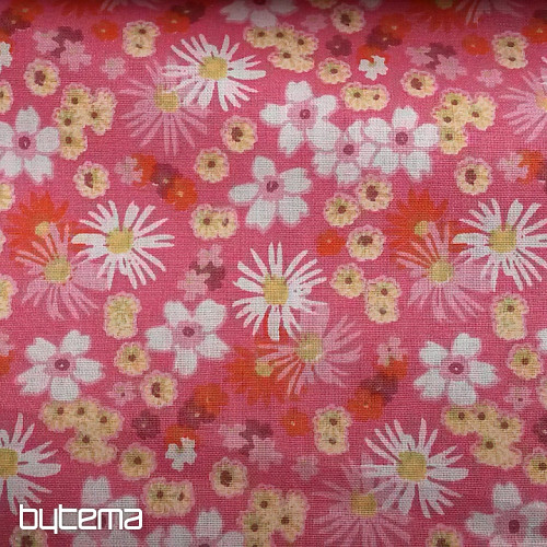 Tissu déco ZINIA fleurs roses