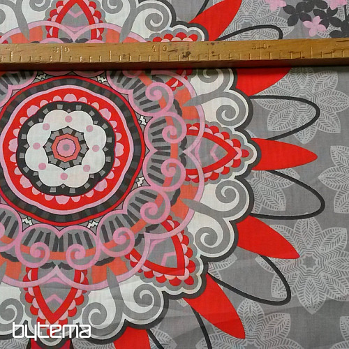 Tissu déco MANDALA grand gris