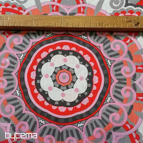 Tissu déco MANDALA grand gris